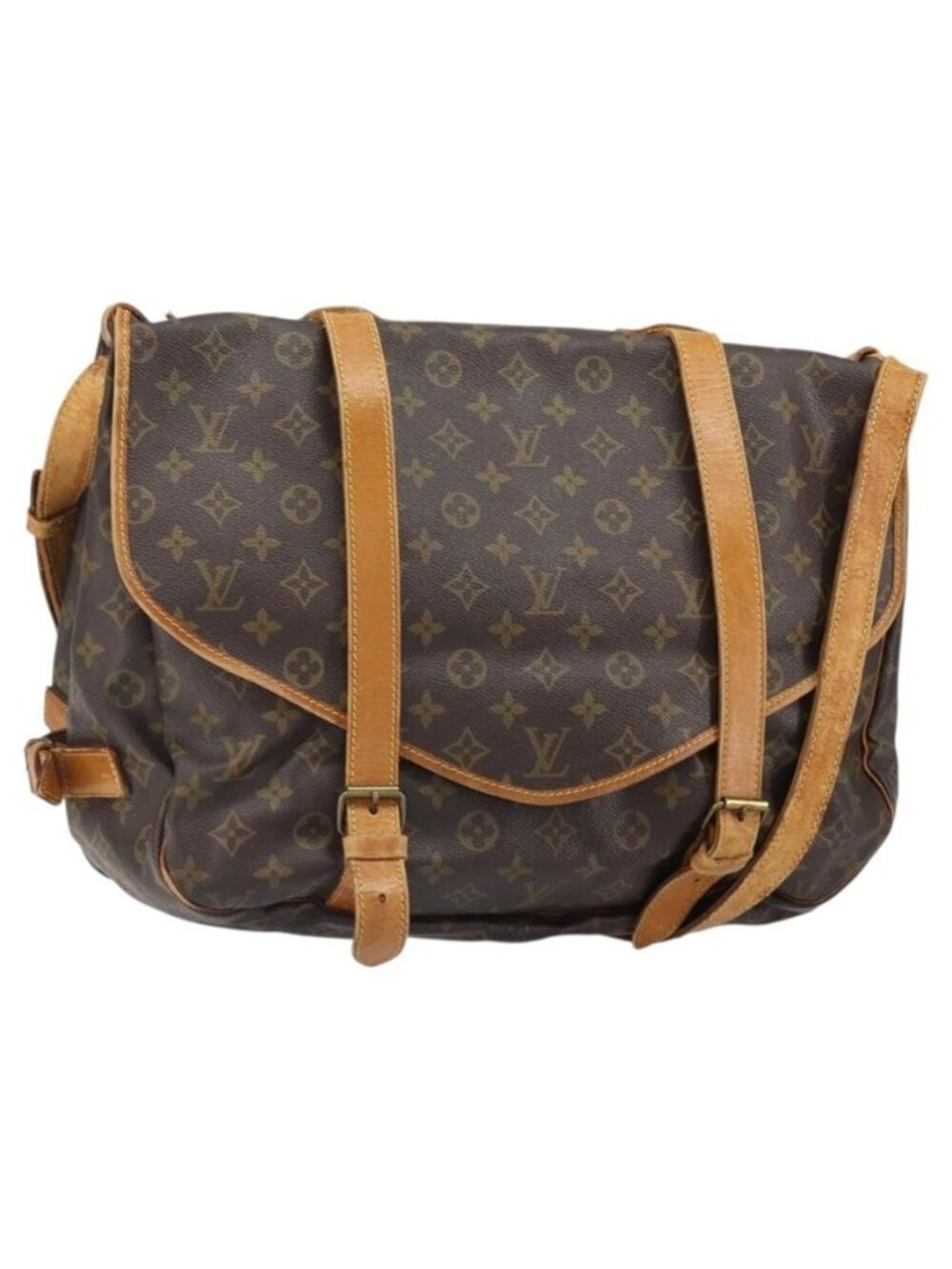 Authentic LOUIS VUITTON Monogram Saumur 43 Shoulder Bag M42252 LV